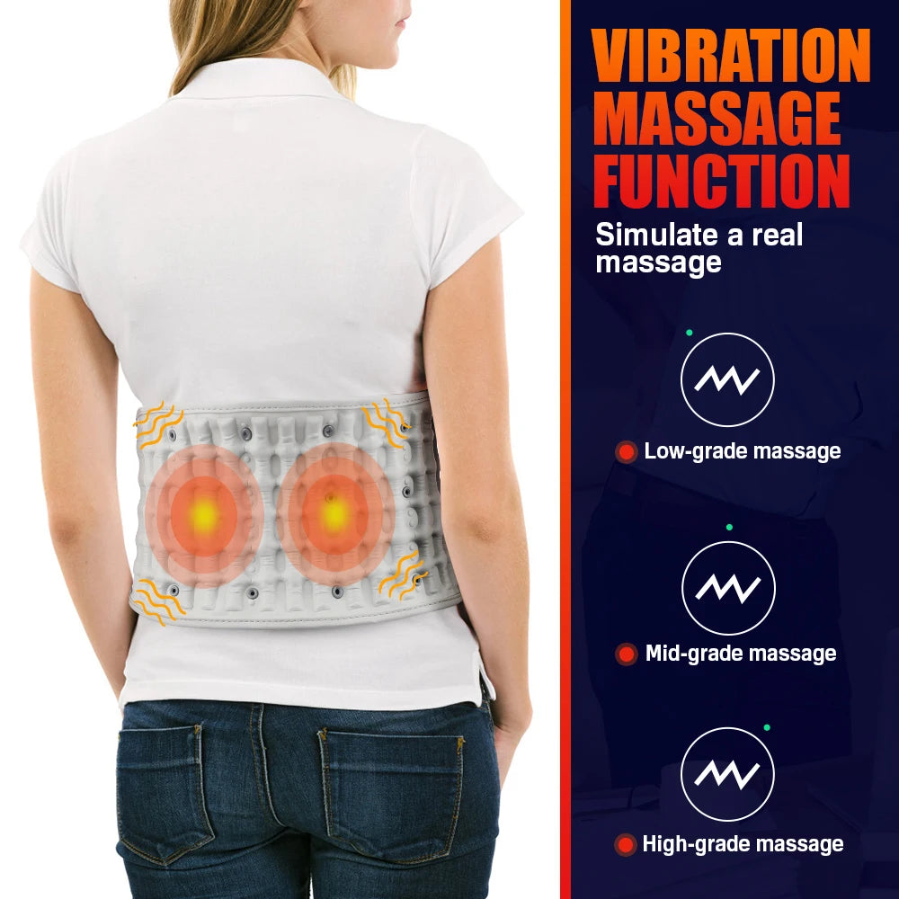 Hailicare Back Heating Belt With Airbag Heating Therapy And Inflatable Vibration Massage For Adults With Back Pain