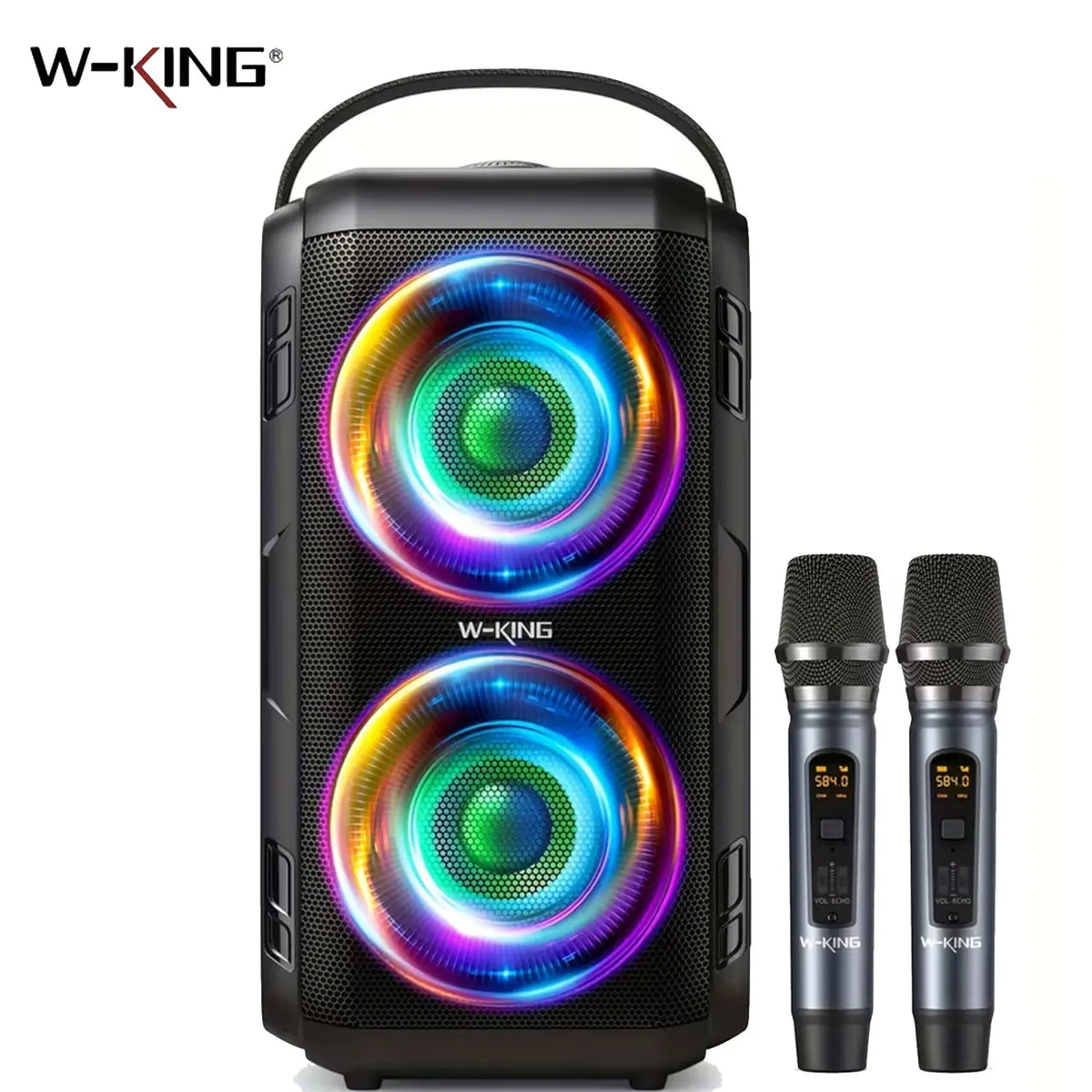 W-KING T9-2 Bluetooth Speaker 80W RMS 180W Peak 105dB Party Speaker with Microphone Deep Bass Portable Karaoke Speaker DSP RGB Lights