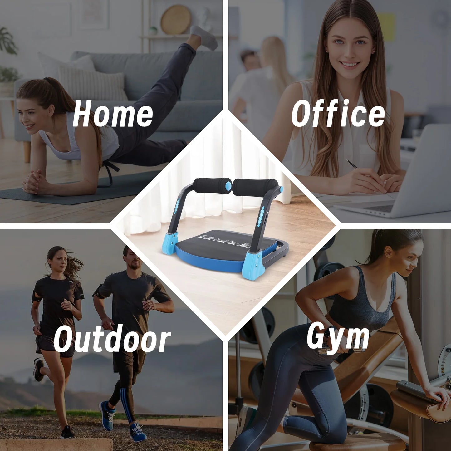 Foldable Abdominal Trainer With Adjustable Resistance For Home Workouts