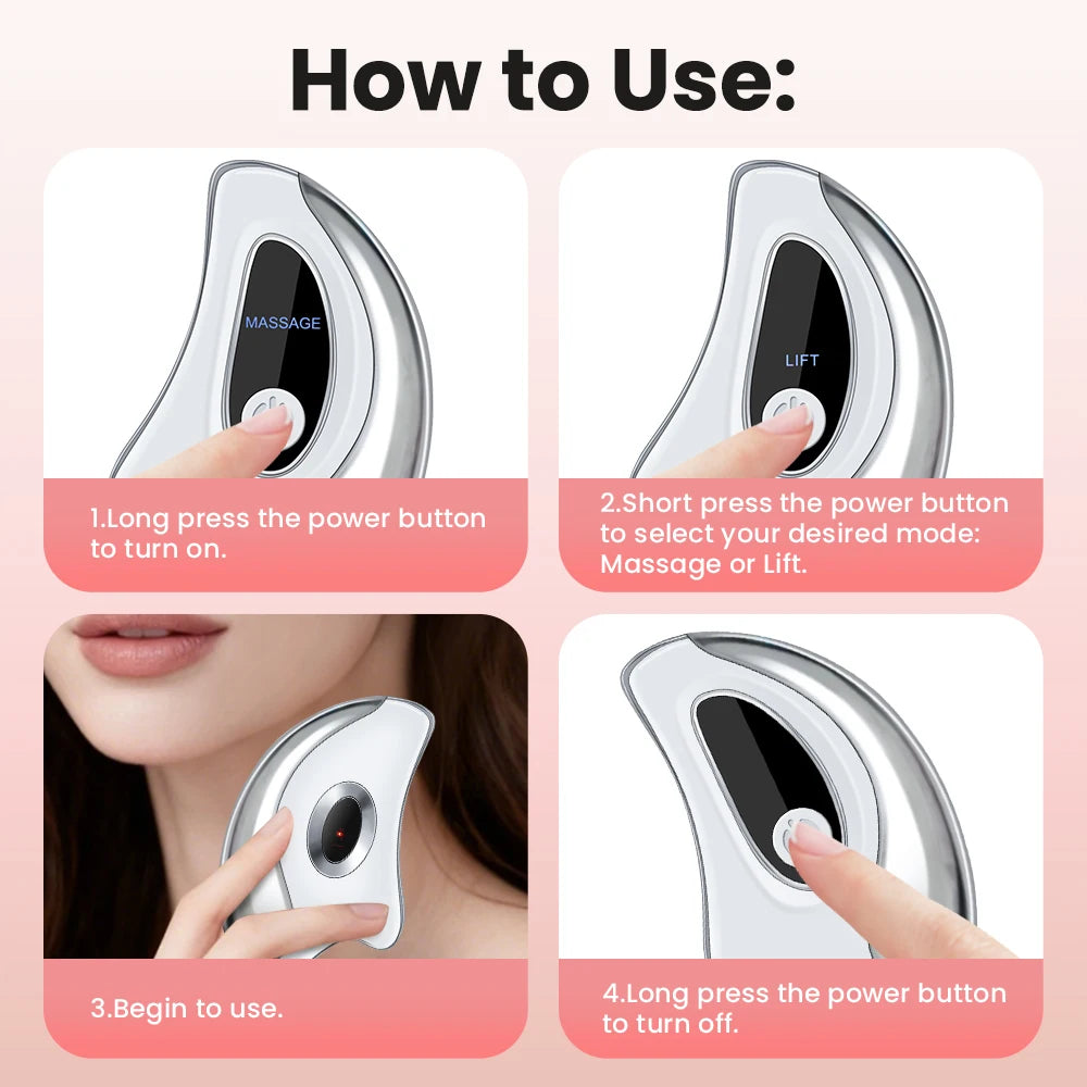 Hailicare Heated Vibration Gua Sha Face Massager For Lifting