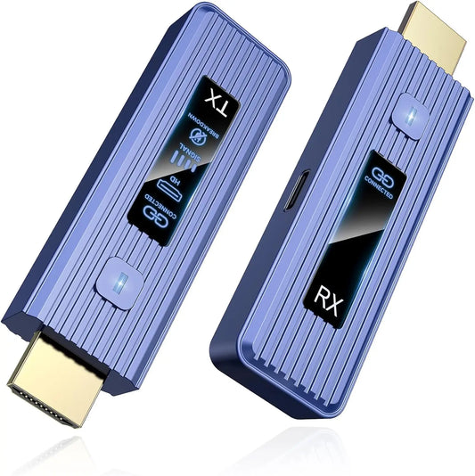 New-Gen Wireless HDMI Transmitter and Receiver, 360FT/110M Wireless, LED Display, 4K Decode & 1080P Output, Zero Latency, Plug & Play, 5.8+2.4G for Video and Audio to Monitor from Laptop/TV Box