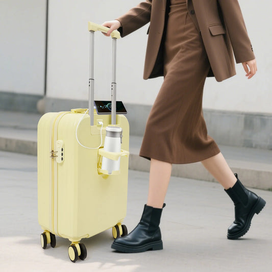 Abs Rolling Luggage With Spinner Casters And Telescopic Handle