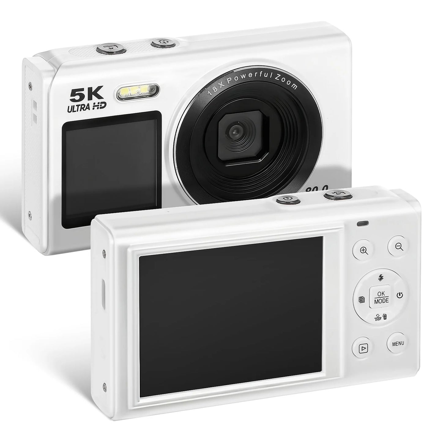 5K Vlogging Digital Camera With 18X Zoom And Dual Screen