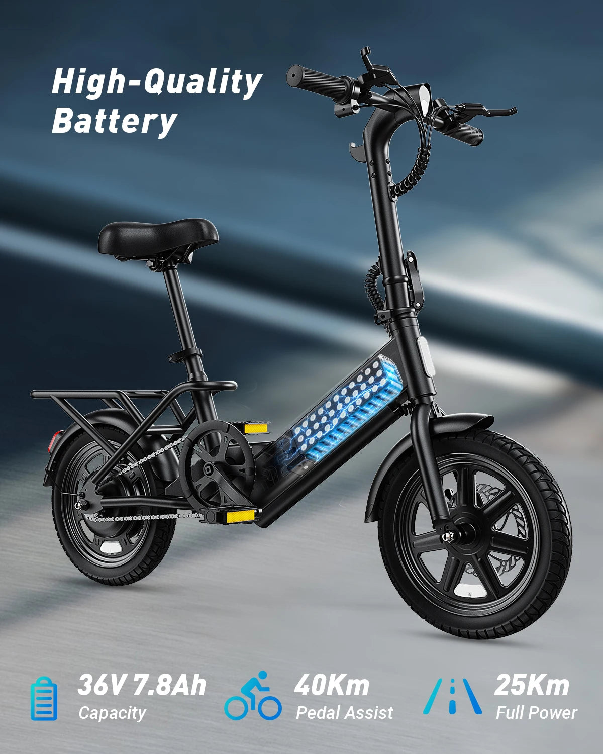 DYU C3 Folding Electric Bicycle 500W Peak Motor 280Wh Battery