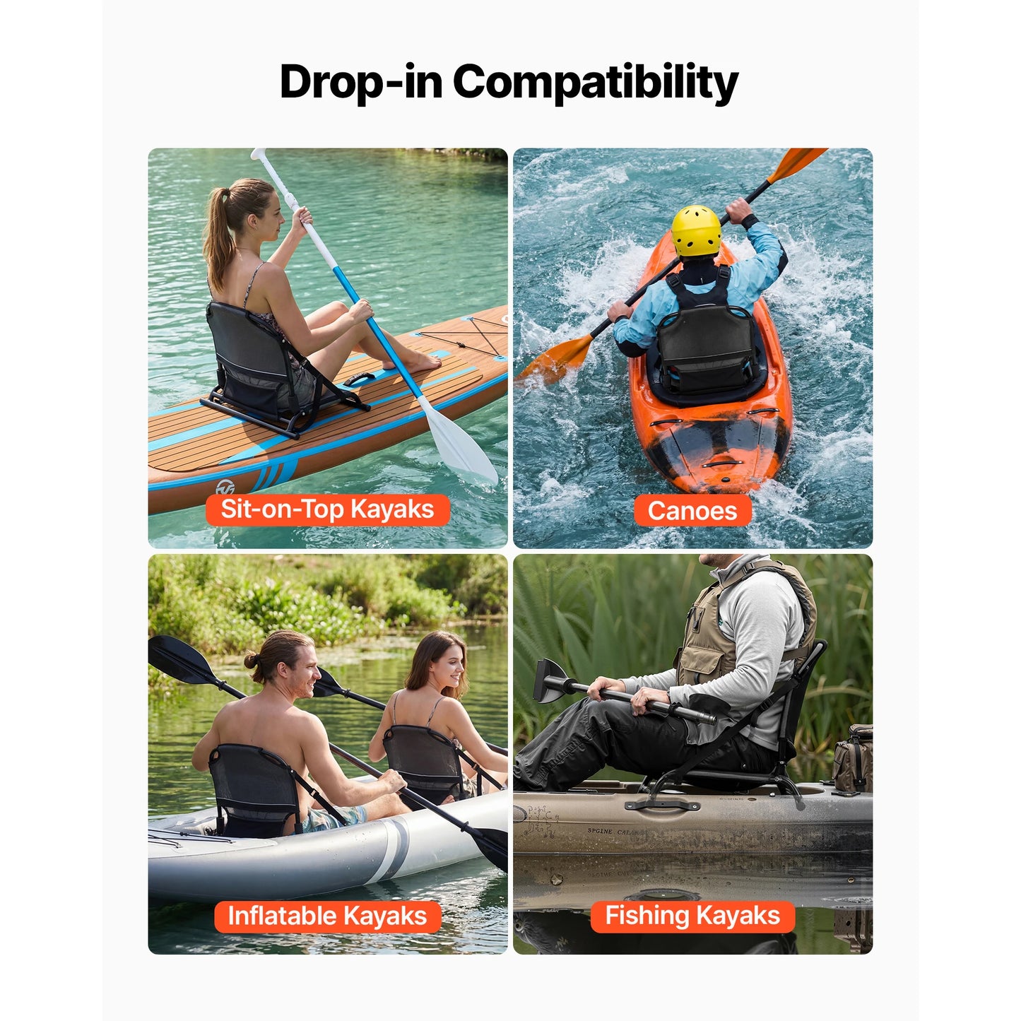 SucceBuy Adjustable Kayak Seat With Aluminum Alloy Frame