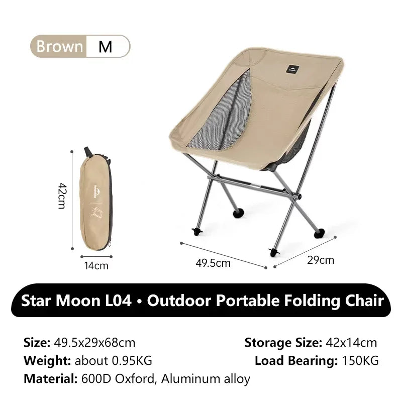 Naturehike Ultralight Folding Chair L04 Moon Chair 150kg Load Capacity