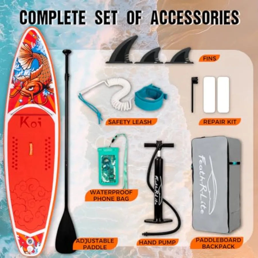 Inflatable Paddle Board Ultra Stable with Triple Fin Setup Durable PVC for Outdoor Water Sports Enthusiasts