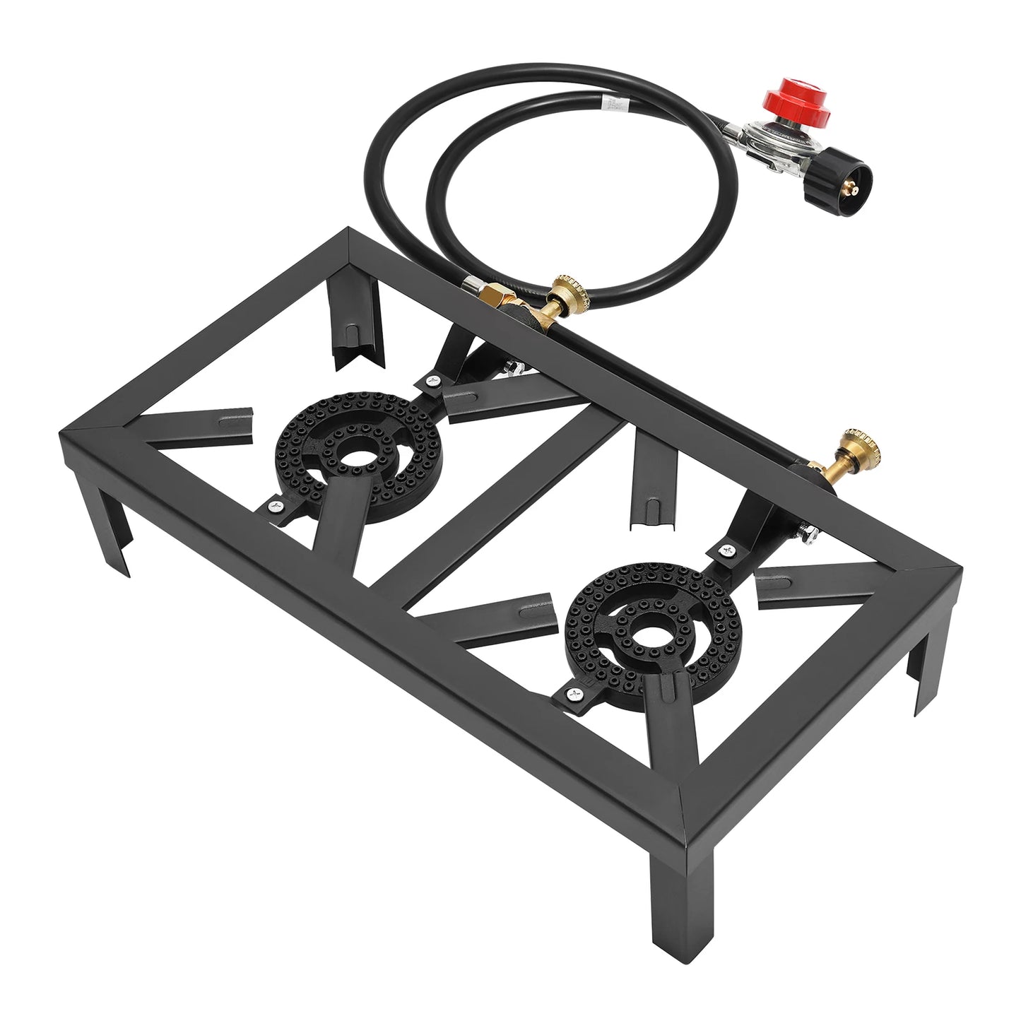Portable Gas Stove Double Burner With Regulator Hose 0-10 PSI