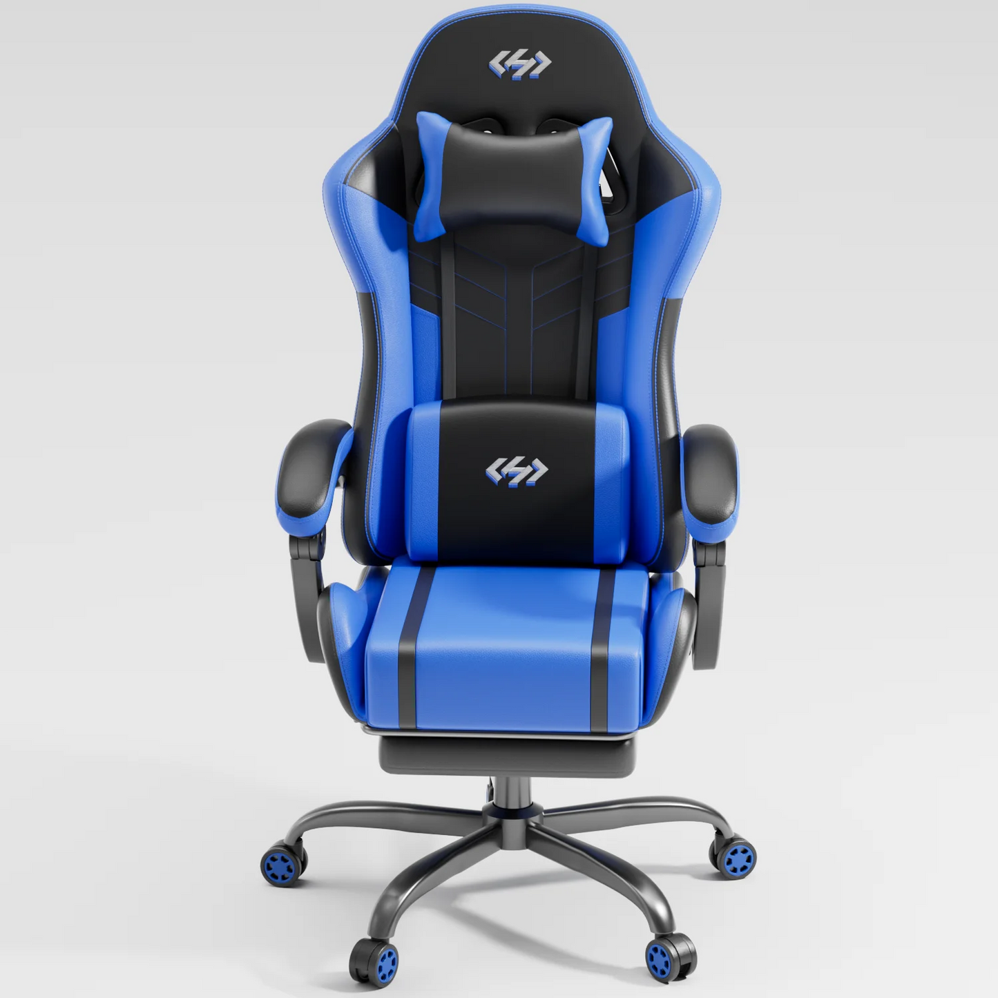 NEBMAAX Ergonomic Gaming Chair With Massage Footrest PU Leather