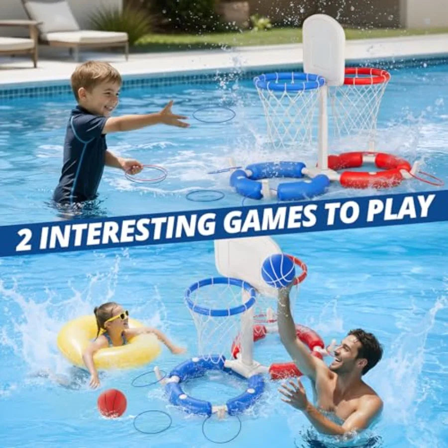 Floating Pool Basketball Hoop 2 In 1 Ring Toss Game For Two Players Ultimate Summer Outdoor Water Toys