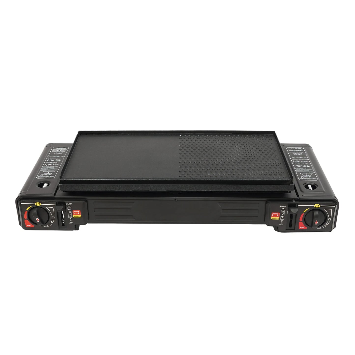 Two Burner Portable Camping Gas Stove With Baking Tray