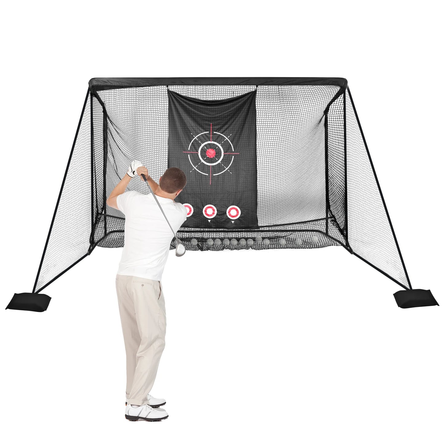 Shunmaii Golf Hitting Net 10x7ft Heavy Duty Cage Net for Outdoor Indoor Practice for Men Dad