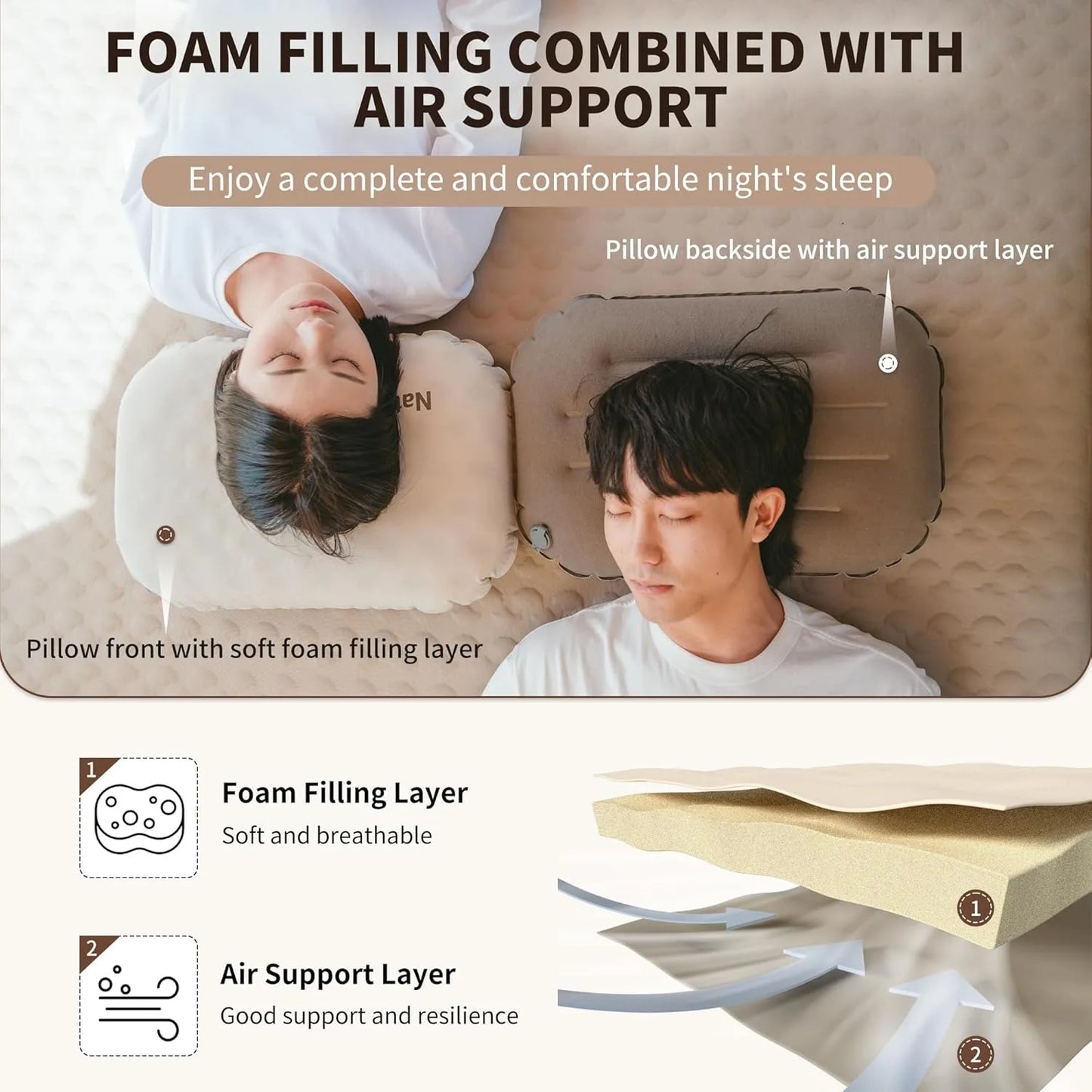 Naturehike Ultralight Inflatable Pillow For Travel Camping And Backpacking