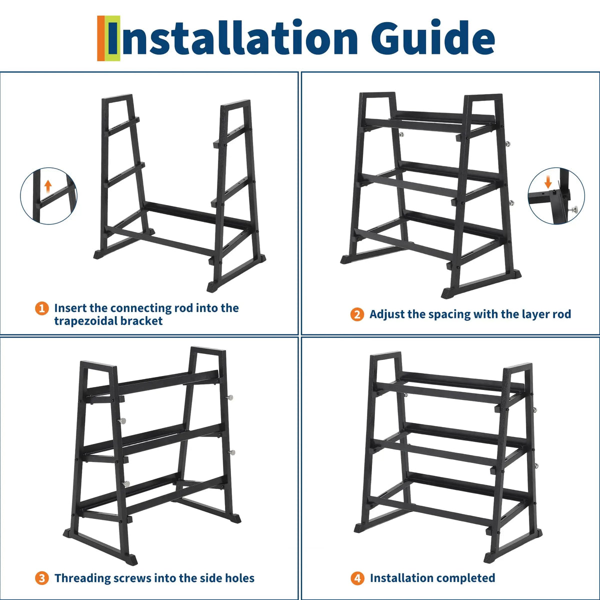 Dumbbell Rack 3 Tier Weight Rack For Home Gym Trapezoidal Frame And H Frame Weight Stand For Dumbbells Kettlebells And Weight Plates 1300 LBS Capacity