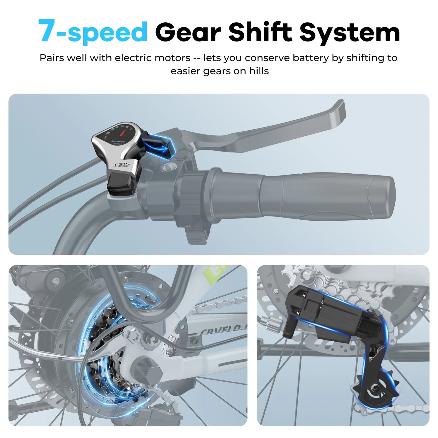 Cybervelo EK7 1000W 48V 25Ah Long Range Electric Bike