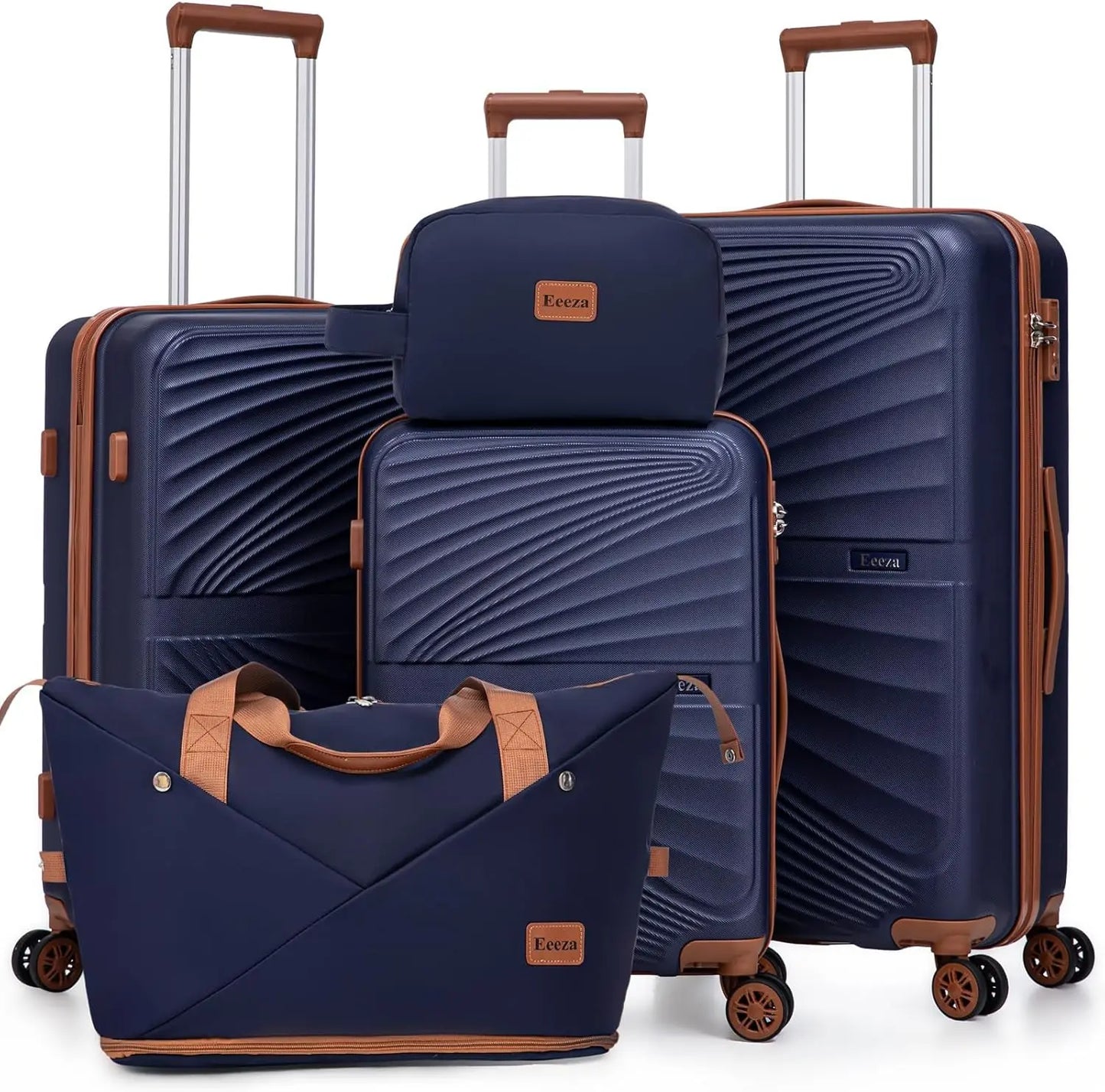 5 Piece ABS Luggage Set With TSA Spinner Wheels Lightweight