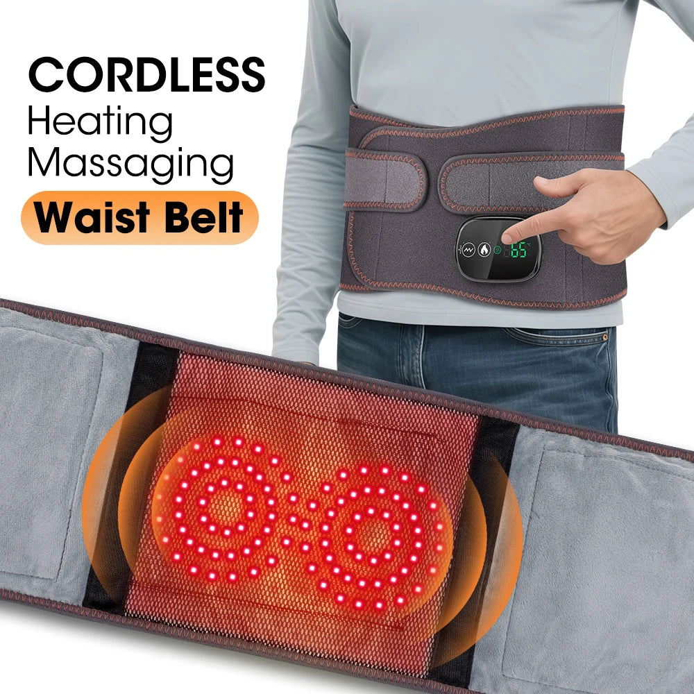 PASTSKY Electric Heating Waist Belt Massager With Red Light Therapy And Vibration For Busy Professionals
