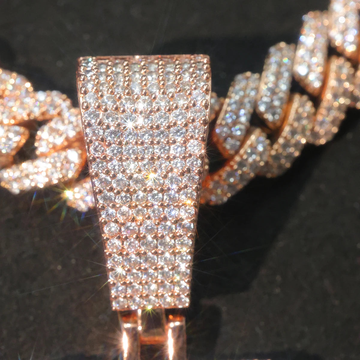 House Of Vision Iced Shield CZ Pendant Rose Gold Necklace