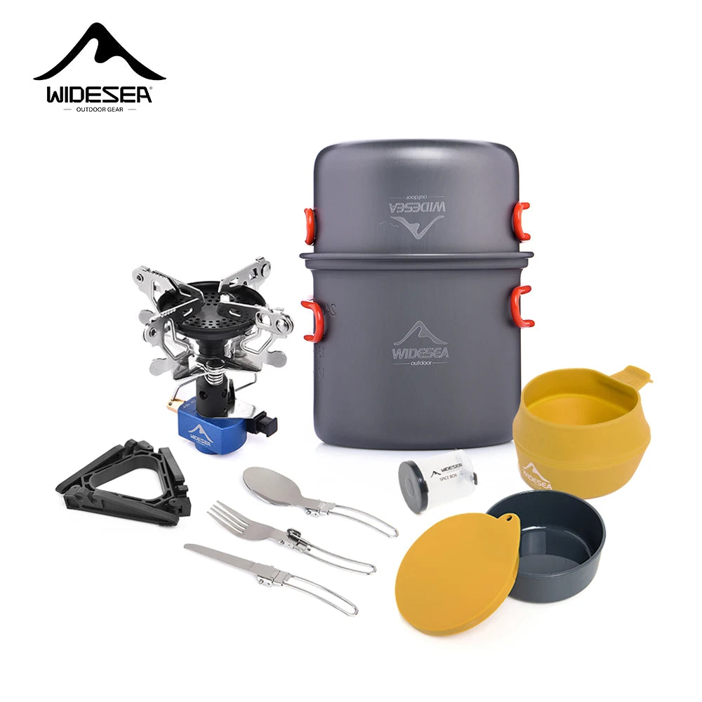 Widesea Camping Gas Stove Tableware Set Portable Outdoor Gear