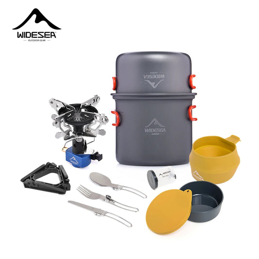 Widesea Camping Gas Stove Tableware Set Portable Outdoor Gear