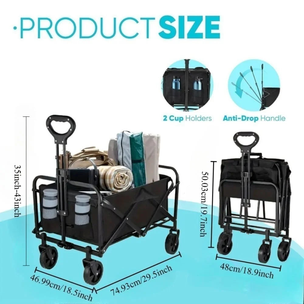 OASONEER Heavy Duty Folding Utility Cart With All Terrain Wheels