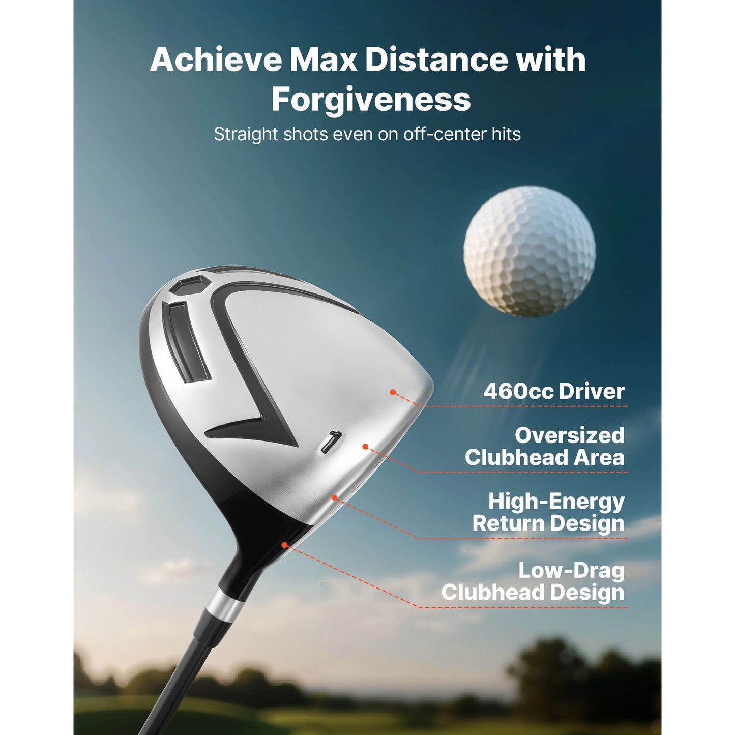 SucceBuy 12 Piece Golf Club Set With Driver And Irons
