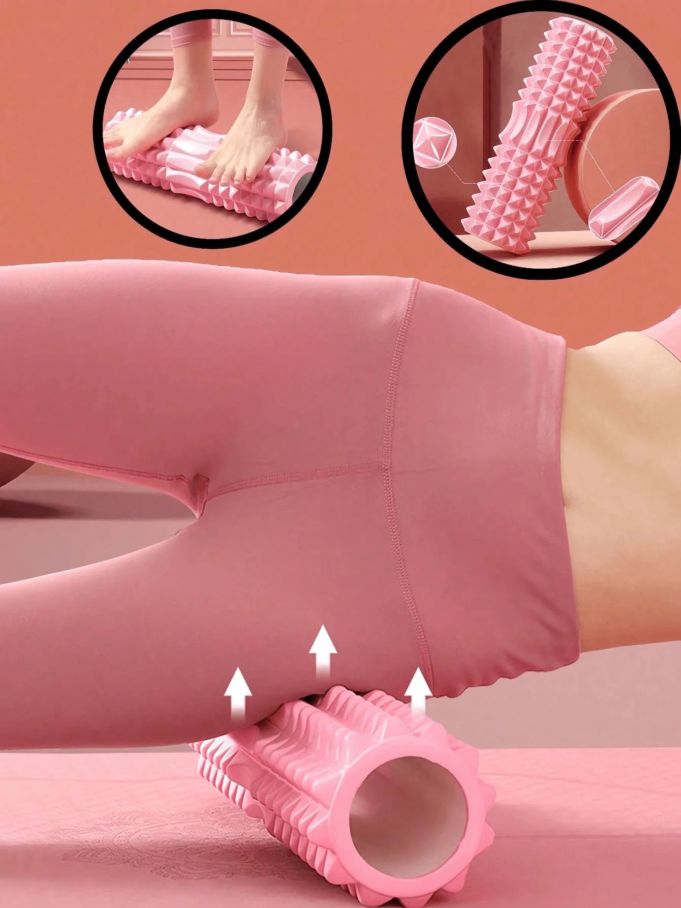Textured Foam Yoga Massage Roller For Muscle Recovery
