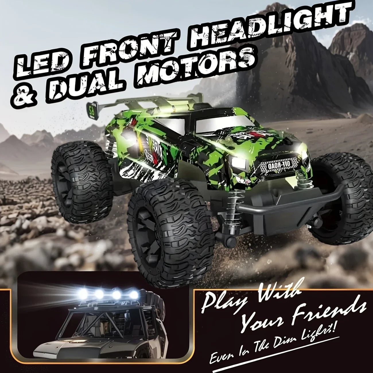 Off Road RC Car 2.4GHz Remote Control All Terrain Durable Safe Design Great Gift For Boys And Adults