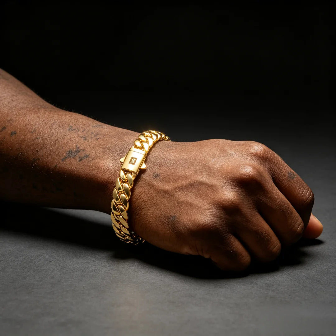 Stainless Steel Cuban Miami Link Bracelet For Men Jewelry