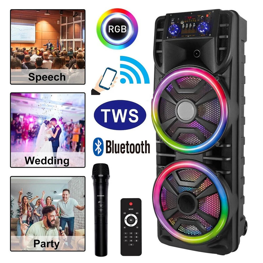 CURUK 2800W Bluetooth Karaoke Speaker With RGB Lights And Remote