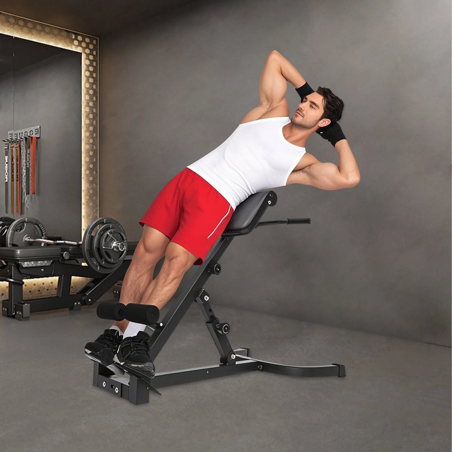 Foldable Roman Chair Hyperextension Bench For Core Training