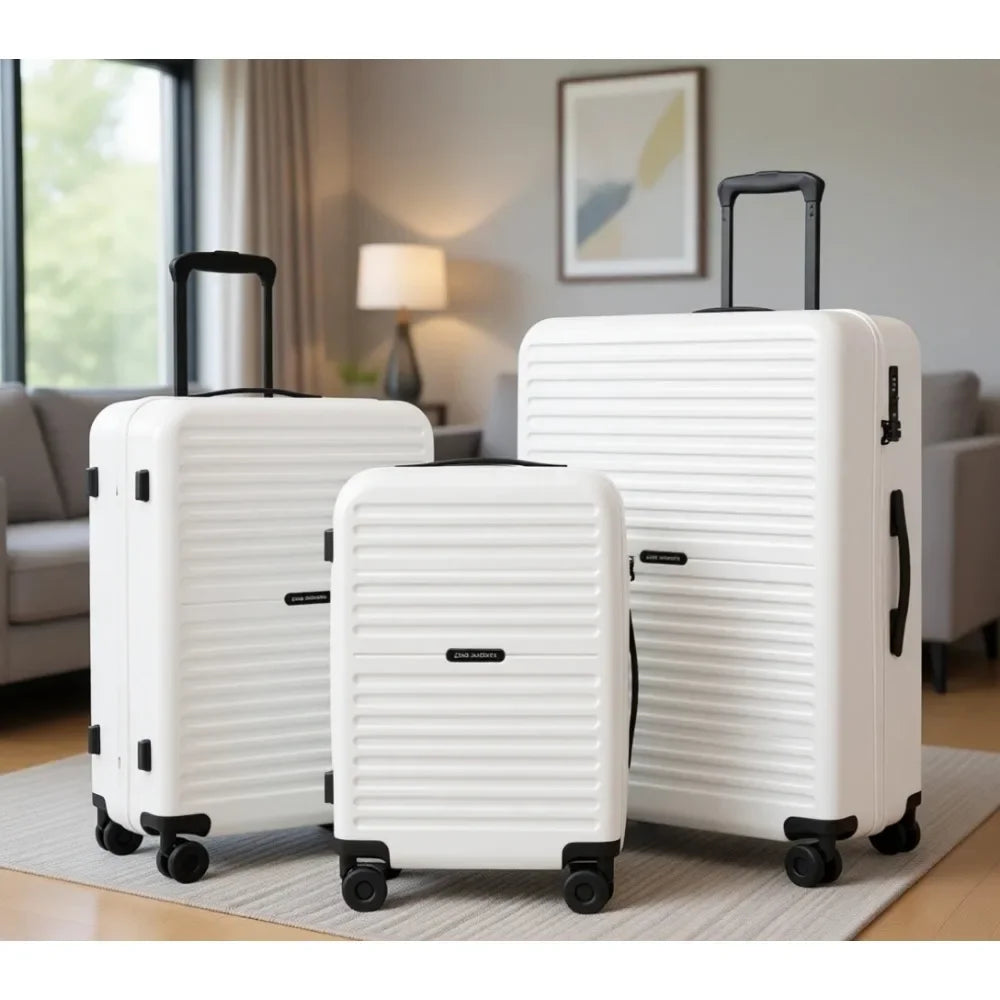 Lightweight Three Piece Luggage Set Spinner Wheels And TSA Lock