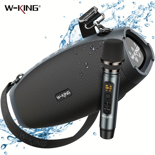 W-King Portable Bluetooth Speaker With Wireless Microphone Waterproof 120W Peak