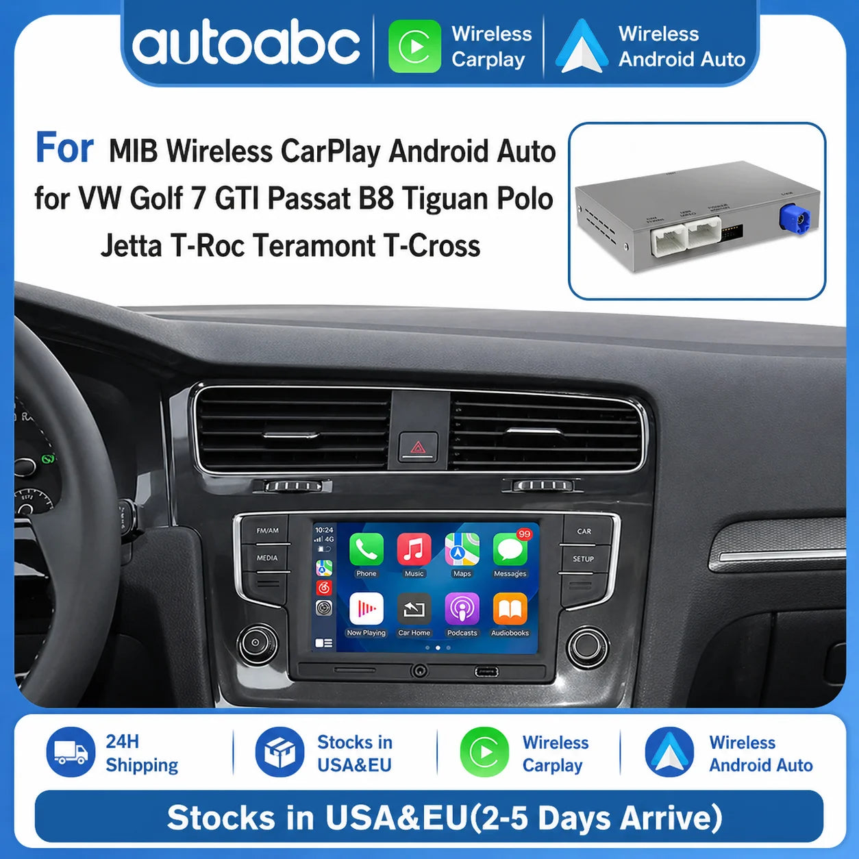 Autoabc Wireless Carplay Android Auto Module For Vw Volkswagen Skoda