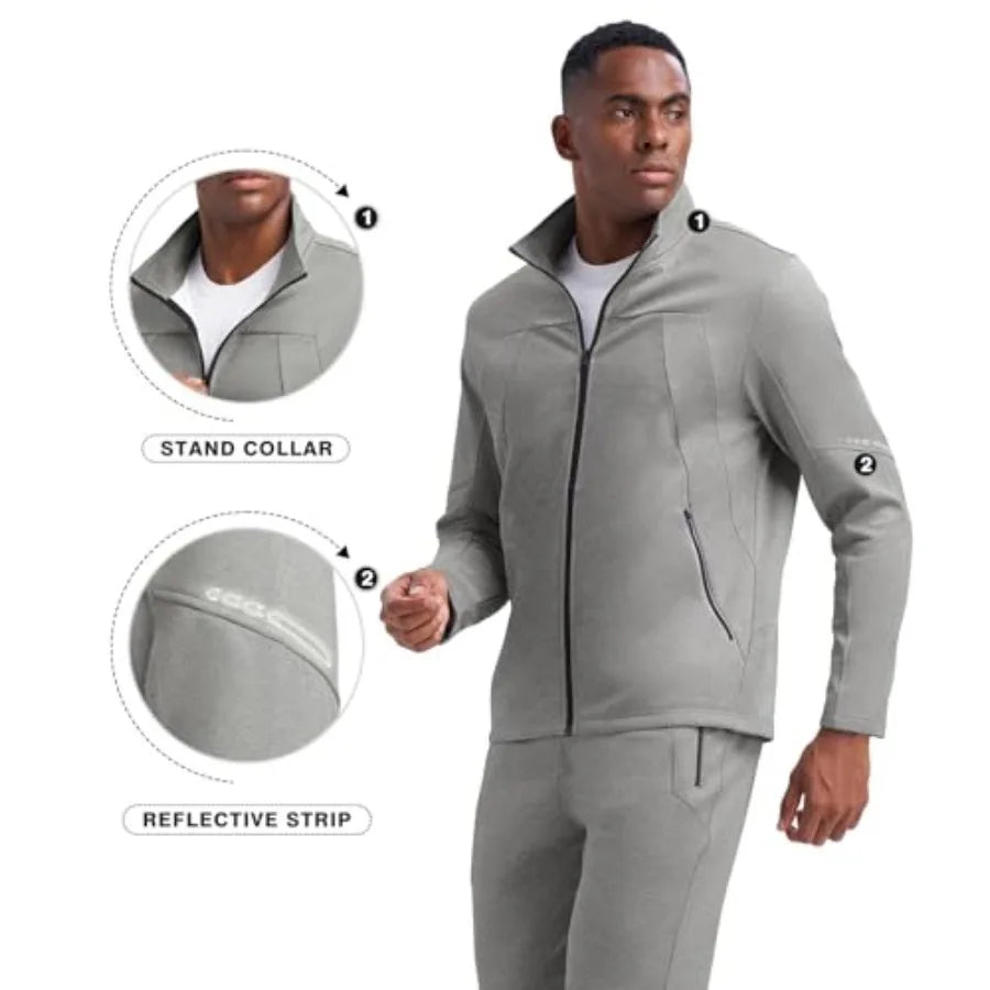 Rdruko Men's Fleece Tracksuit Two Piece Winter Warm Athletic Set Cozy Thermal Jogging Suit
