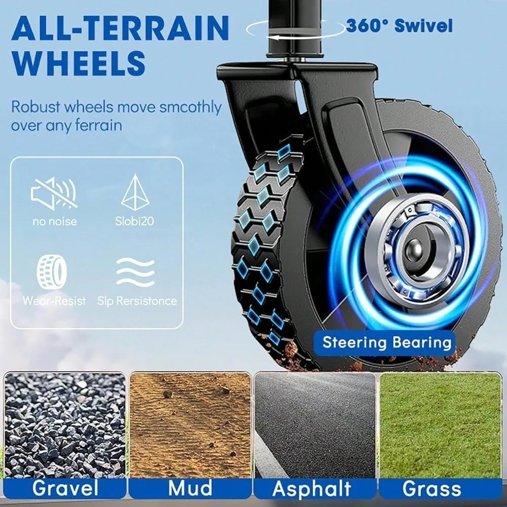 OASONEER Heavy Duty Folding Utility Cart With All Terrain Wheels