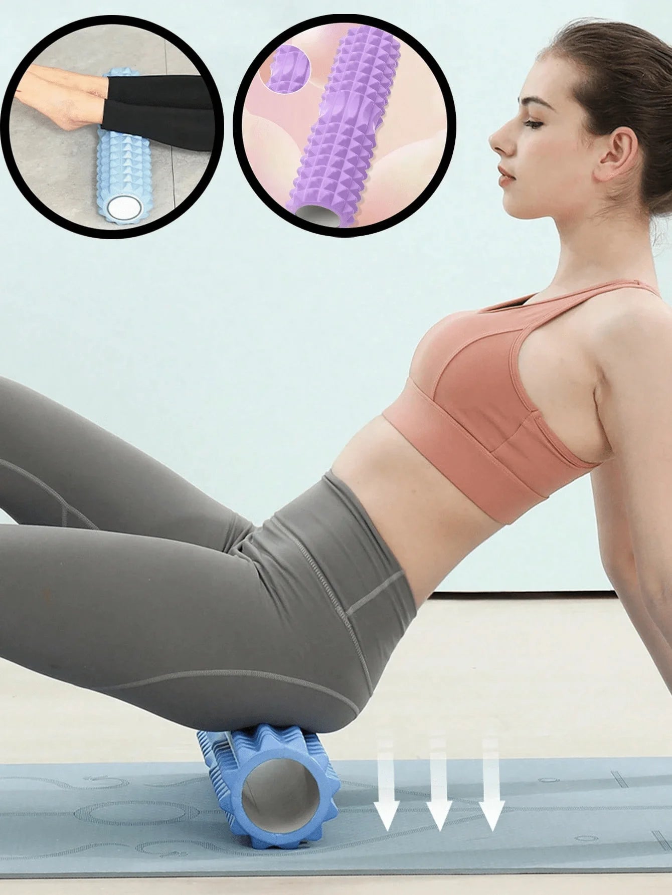 Textured Foam Yoga Massage Roller For Muscle Recovery