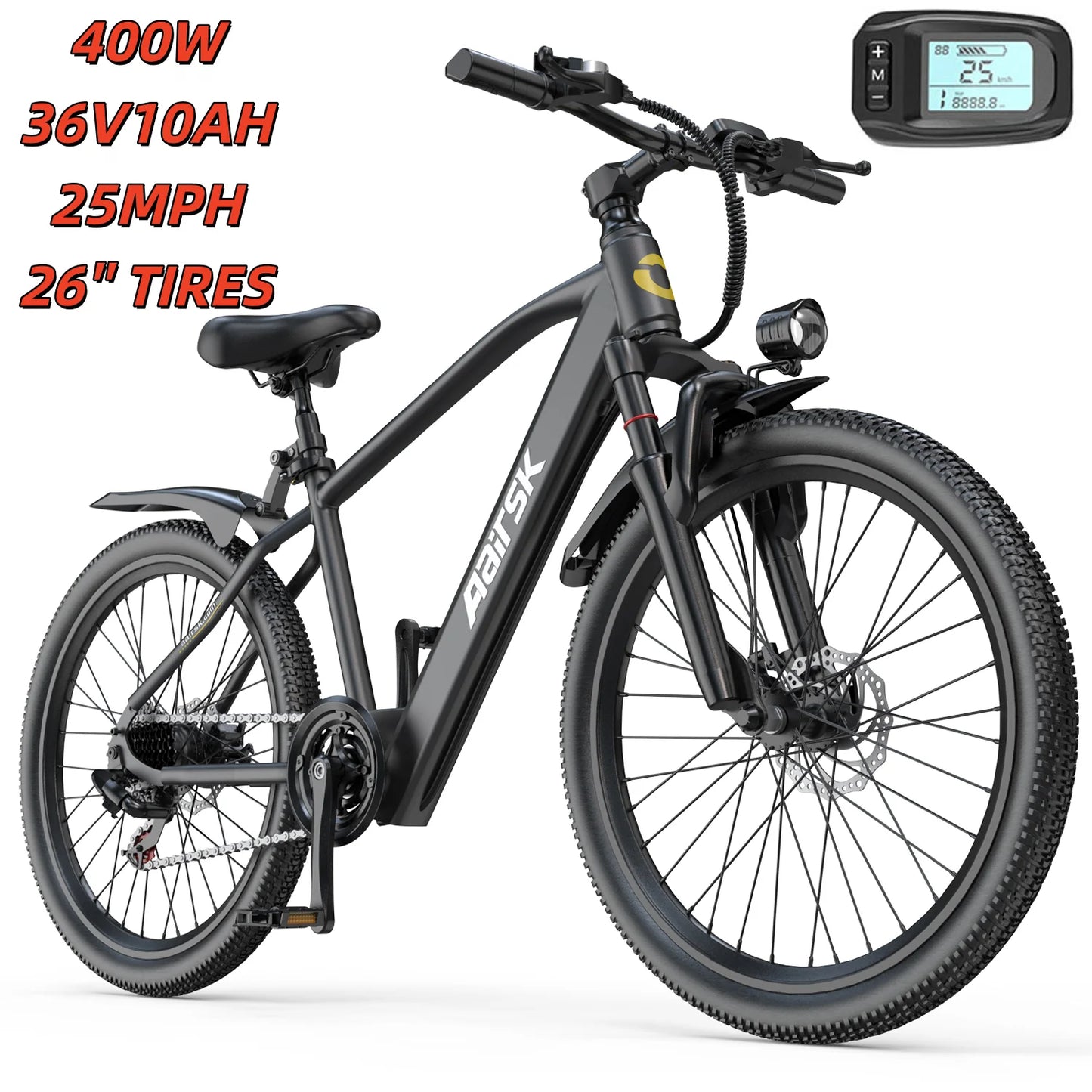 EOEOTWO 1500W Electric Bike Ebike 48V 15Ah Battery 26 Inch Fat Tire Mountain Bike 34MPH For Adults