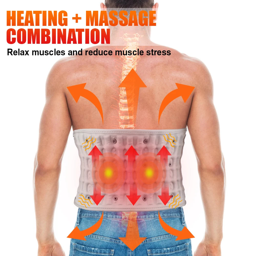 Hailicare Back Heating Belt With Airbag Heating Therapy And Inflatable Vibration Massage For Adults With Back Pain
