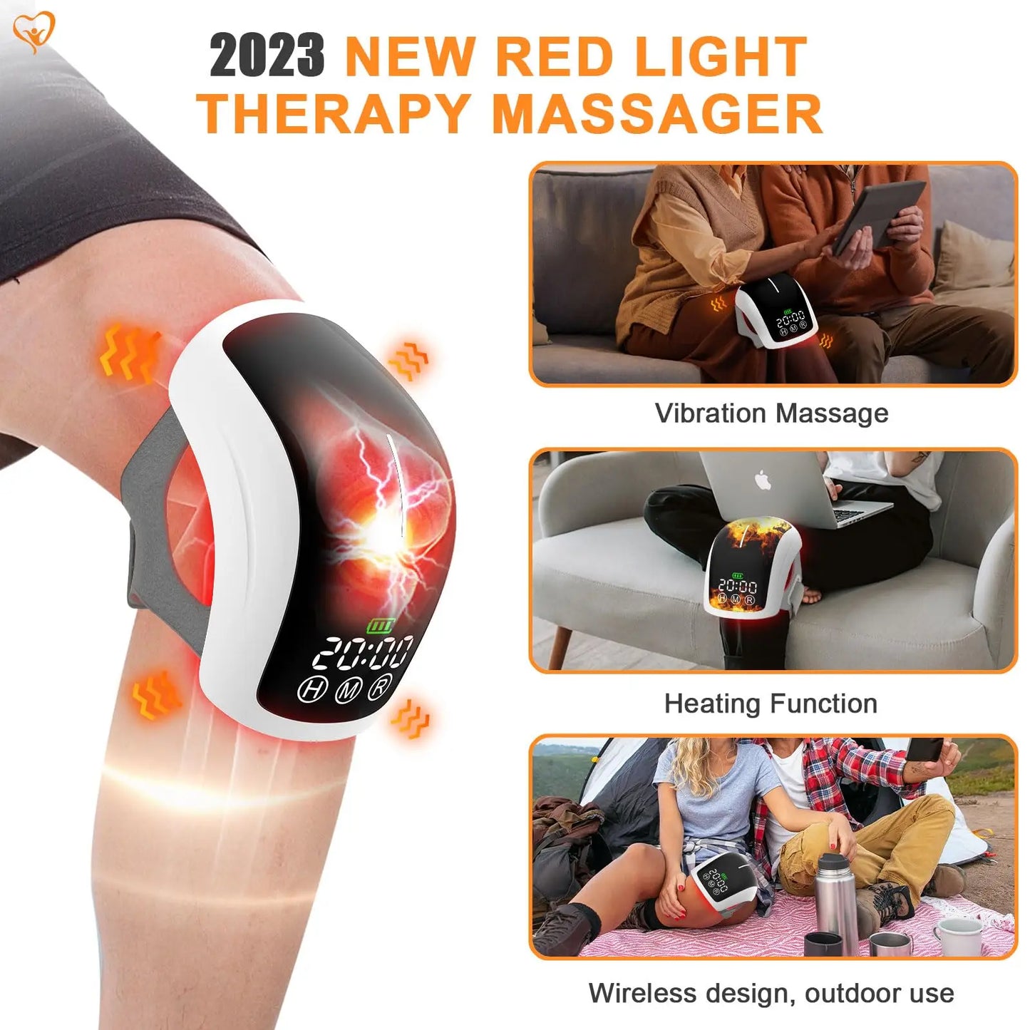 Jitesy Electric Heated Knee Massager With Red Light Therapy