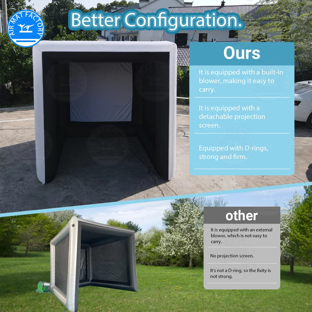 Inflatable Golf Simulator Training Cage With Built In Electric Fan