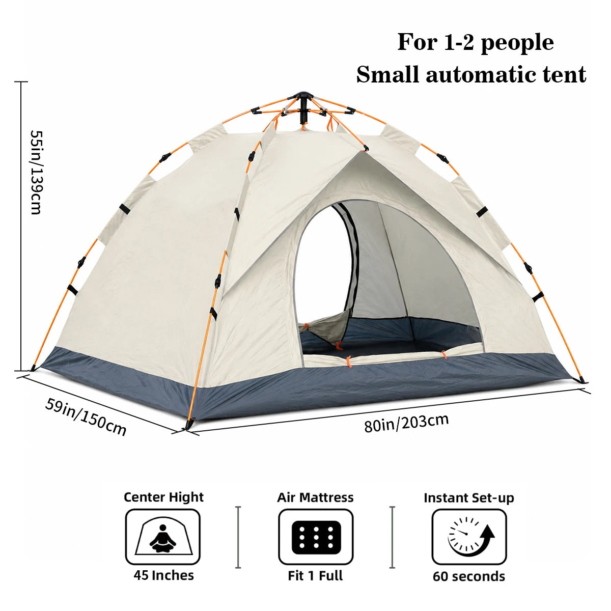 TRIBENEST Automatic Pop Up Camping Tent, Windproof Rain Resistant Shelter