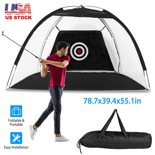 Golf Practice Net With Carry Bag For Backyard Driving Range Portable Heavy Duty Mesh Swing Trainer