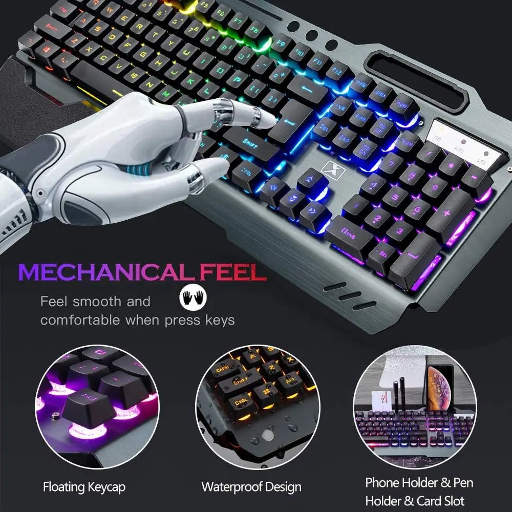 MAMBASNAKE K680 Wireless Keyboard and Mouse Combo Rechargeable 3800mAh Battery