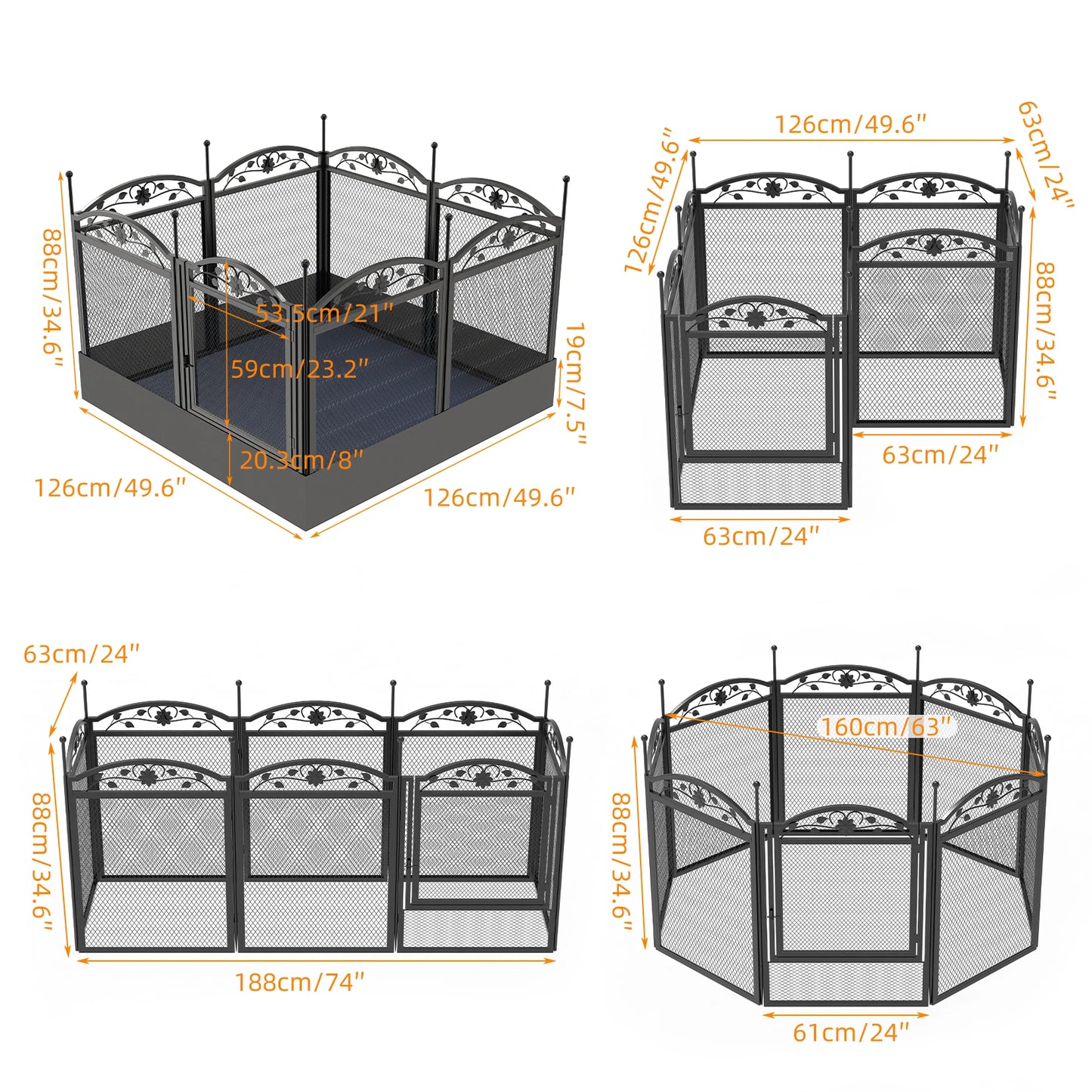 BINGOPAW Heavy Duty 8 Panel Dog Playpen With Waterproof Whelping Pad For Breeders And Pet Parents