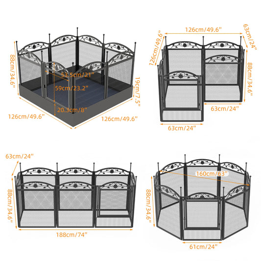 BINGOPAW Heavy Duty 8 Panel Dog Playpen With Waterproof Whelping Pad For Breeders And Pet Parents