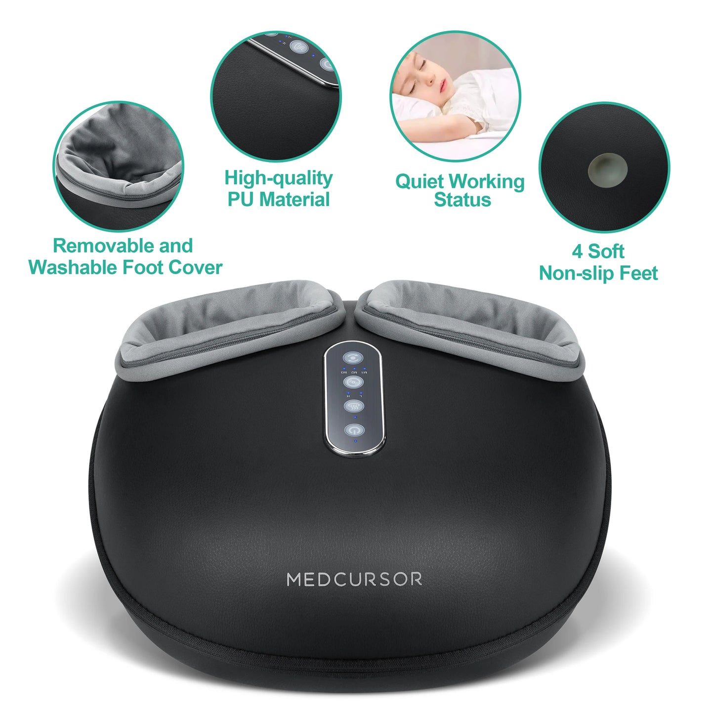 Medcursor Shiatsu Foot Massager With Heat For Muscle Pain Relief