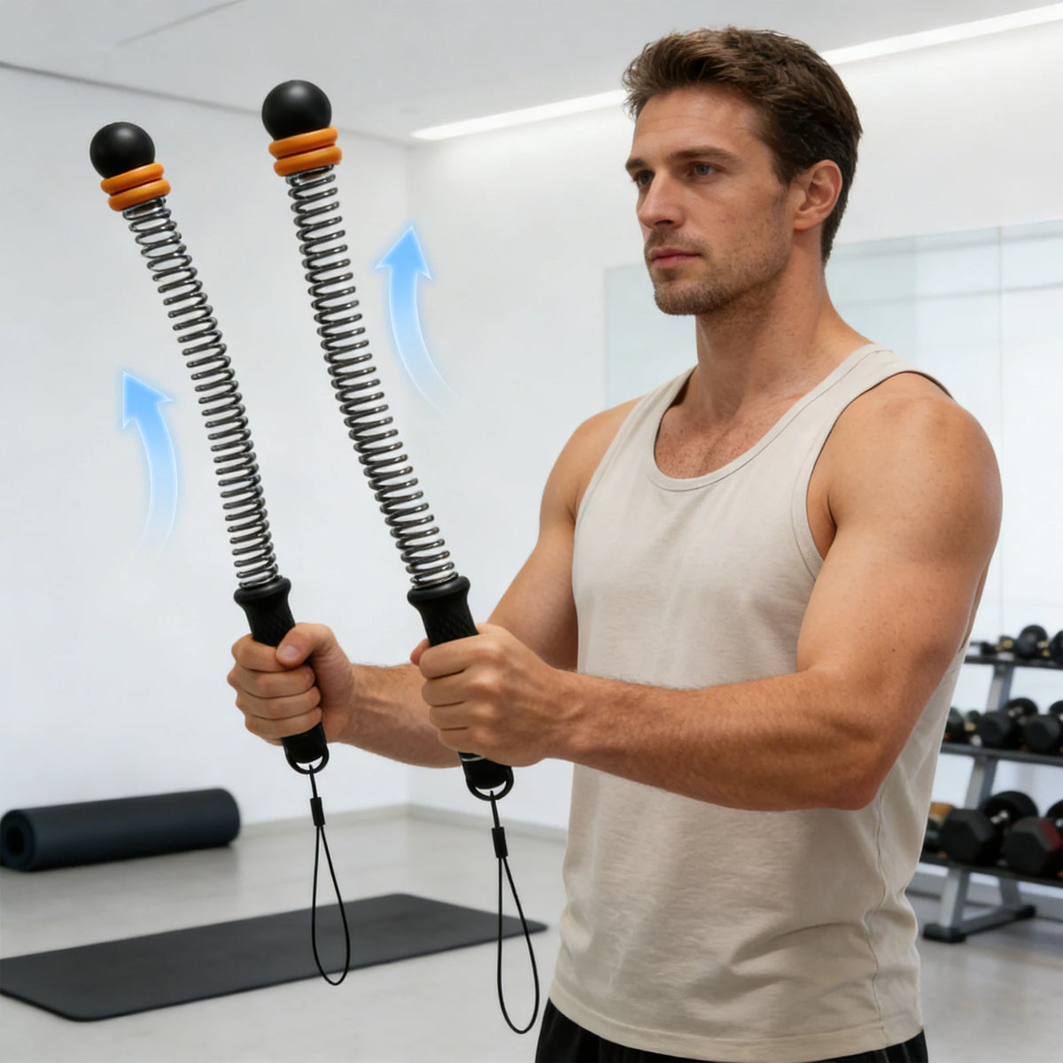 Battle Rope, Ropeless Jump Rope, Home Gym Fitness Battle Rope, Adjustable Weighted Strength Trainer, Silent Matte Black Orange, For Unisex Full Body Arm Endurance Workout, Small Space Indoor Exercise, Durable Anti-collision H