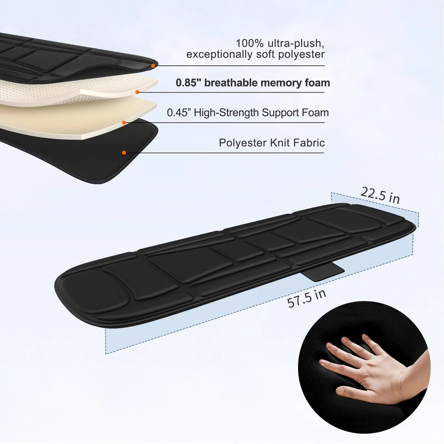 Full Body Massage Mat with Heat, Vibration Massage Mattress Pad with Lumbar Support Cushion, Foldable Massage Mat for Bed, Sofa & Floor, Relaxation & Comfort
