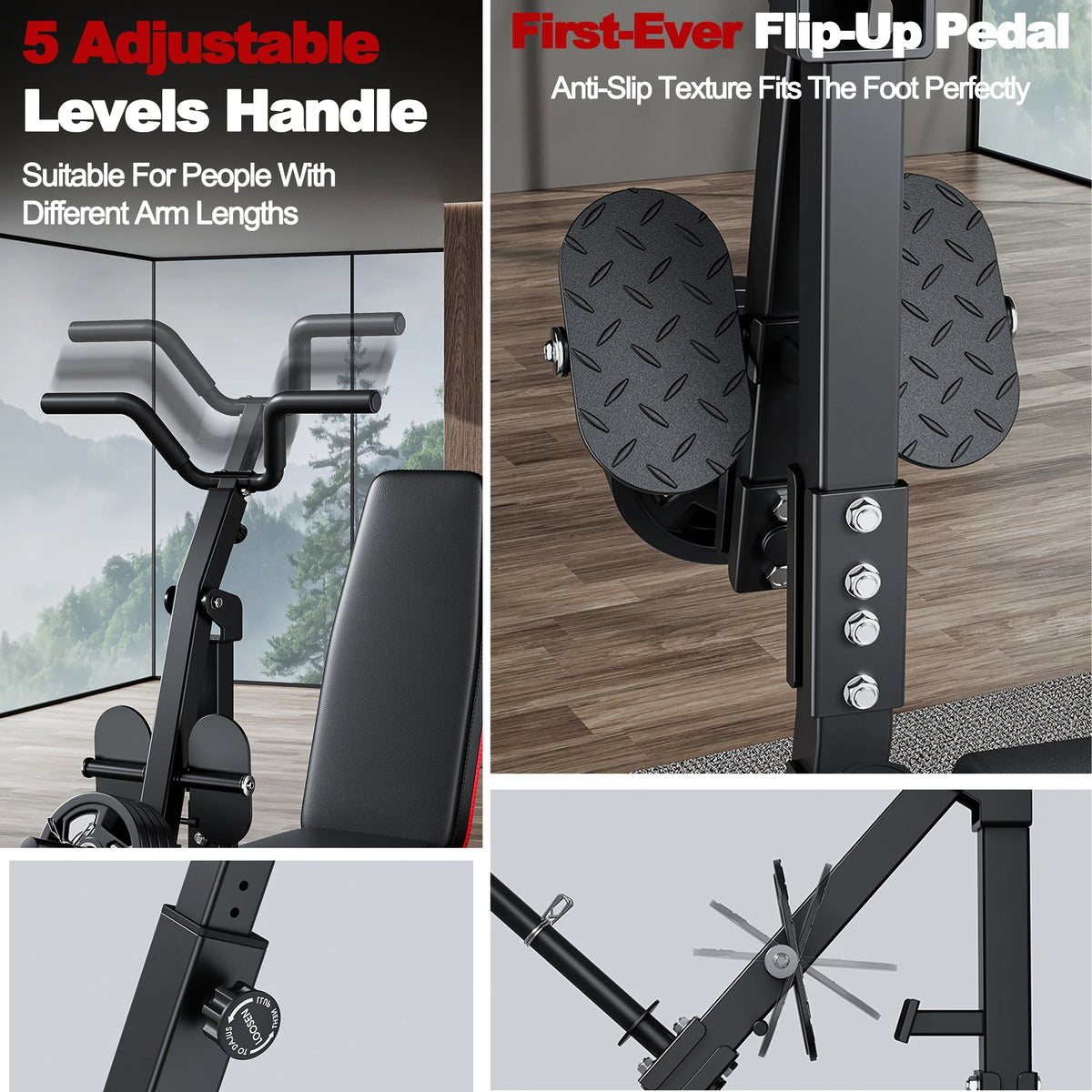 Adjustable Weight Bench for Home Gym with Lat Pulldown & Leg Developer, Upgraded Multi-Functional Workout Bench for Strength Training